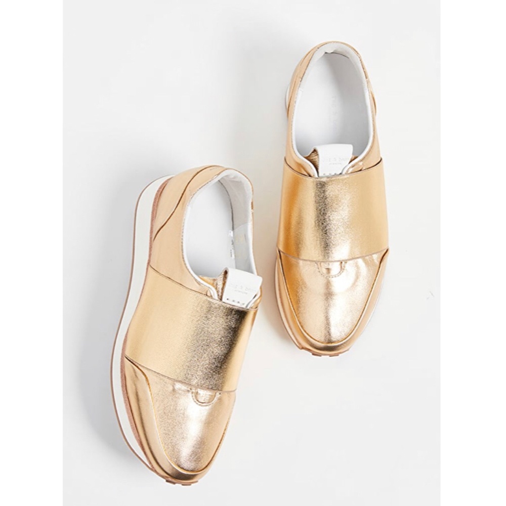 Rag & Bone Dylan metallic gold leather sneaker